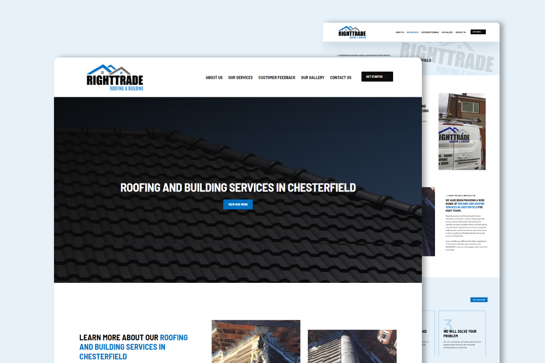A great looking website for a roofing company.